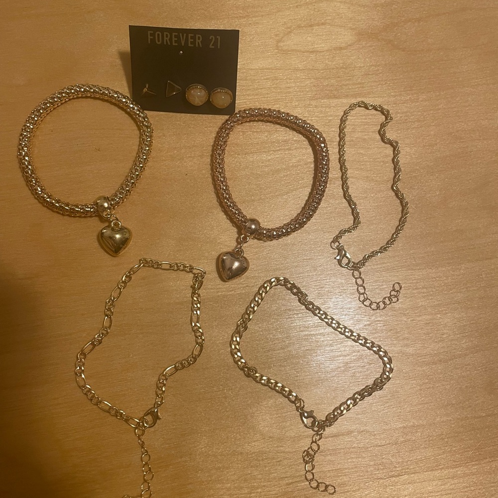 Forever 21 Gold plated Bracelet Collection
